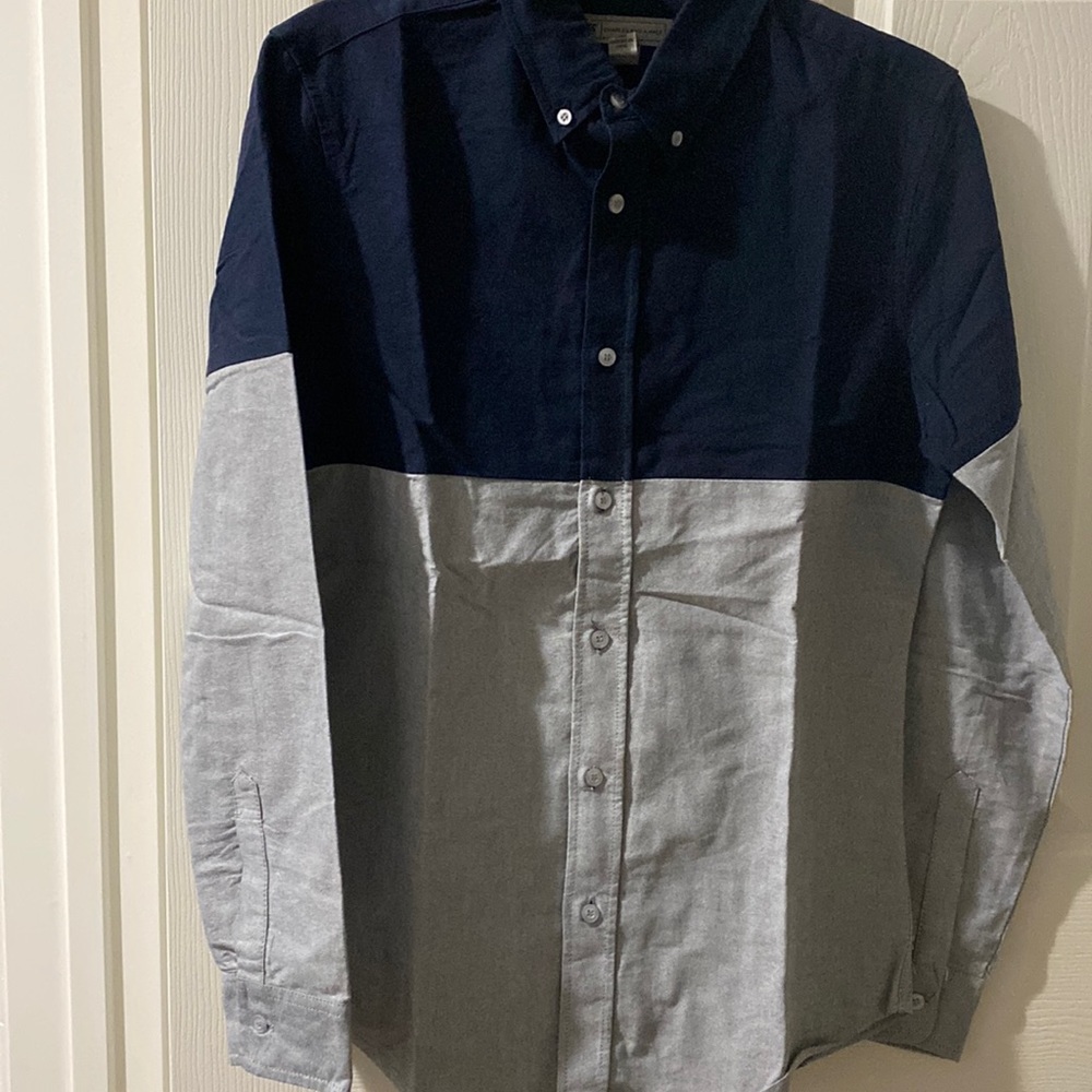 Charles and a half. Men’s long sleeve button down. Size x-small